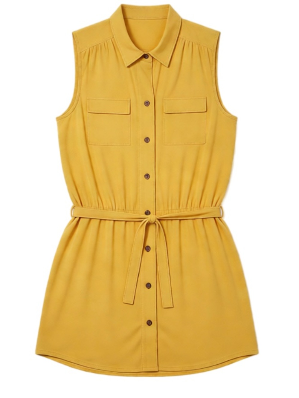 Banana Republic Yellow Collared Midi Dress